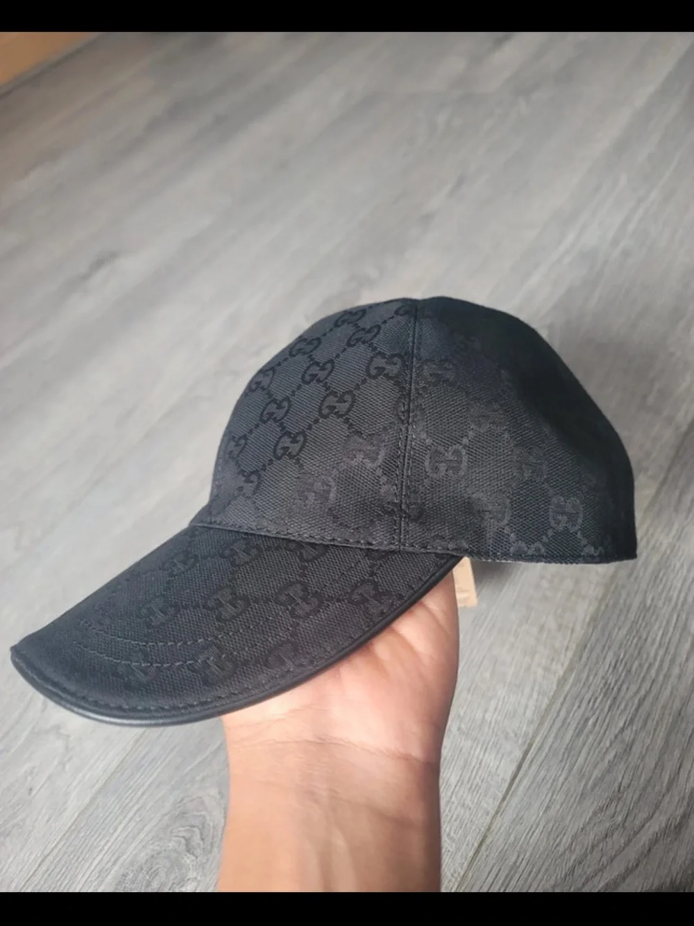 Gucci Black GG Monogram Baseball Cap